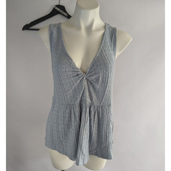 Lucky Brand Tops - Lucky Brand Baby Blue Twist Front Sleeveless Peplum Top Sz Small